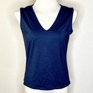 MAGASCHONI Blue Silk V-Neck Dress Top NWT